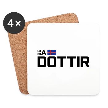 Be a Dottir - Horizontal - Untersetzer (4er-Set) - Weiß - Vorne