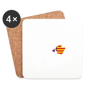 I love Mallorca - heartbeat - Coasters (set of 4) - white - Front