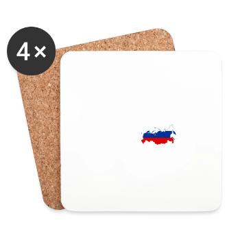 J’aime la Russie - battement de coeur - Dessous de verre (lot de 4) - blanc - Devant