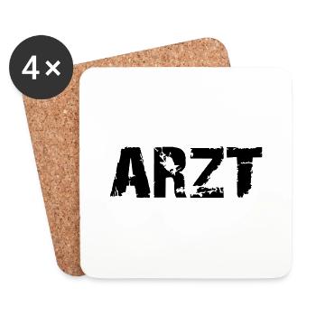 arzt_deutsch - Untersetzer (4er-Set) - Weiß - Vorne
