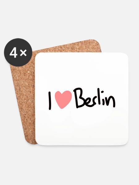 I love Berlin - Untersetzer (4er-Set) - Weiß