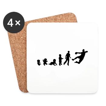 Handball-Sport-Evolution der Menschenrechte - Untersetzer (4er-Set) - Weiß - Vorne