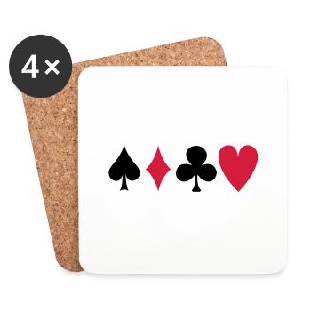 poker - Untersetzer (4er-Set) - Weiß - Vorne