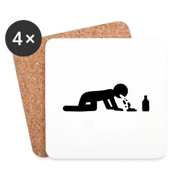 drink_and_puke - Coasters (set of 4) - white - Front