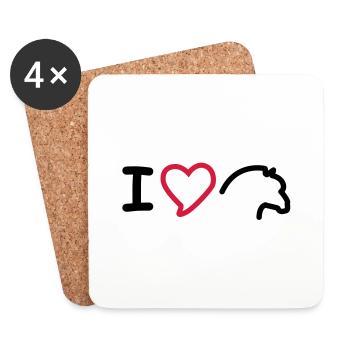 I Love Fjordis - Untersetzer (4er-Set) - Weiß - Vorne