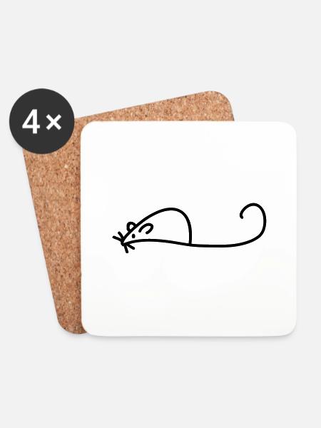 Maus - Untersetzer (4er-Set) - Weiß