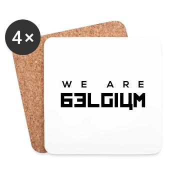 we are belgium - belgie - 2018 - t shirt - Coasters (set of 4) - white - Front
