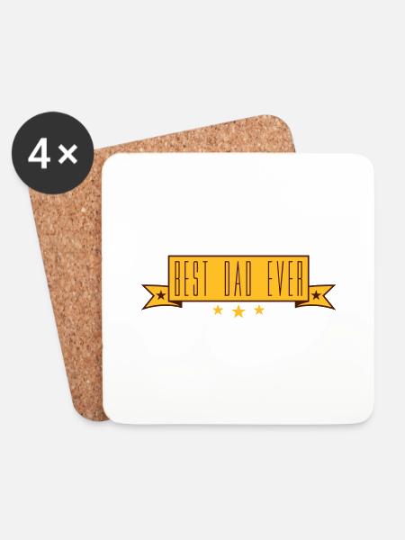 banner sticker aufkleber best in the world text da - Untersetzer (4er-Set) - Weiß