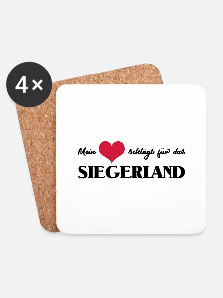mein Herz schlägt für das Siegerland Siegen - Untersetzer (4er-Set) - Weiß
