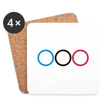 3_anneau - Dessous de verre (lot de 4) - blanc - Devant