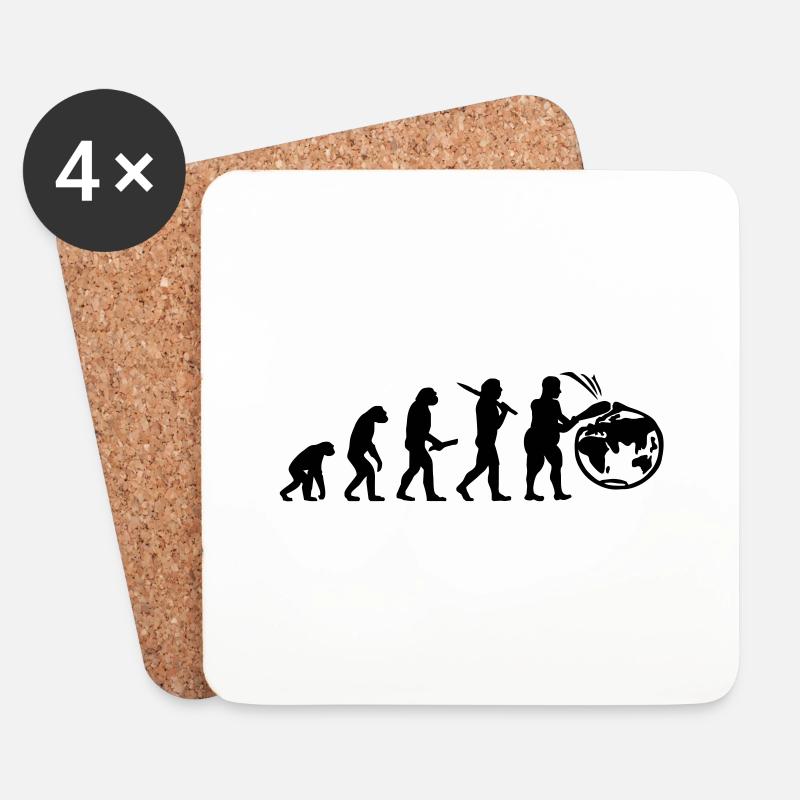 Evolution planet earth world - Coasters (set of 4) - white