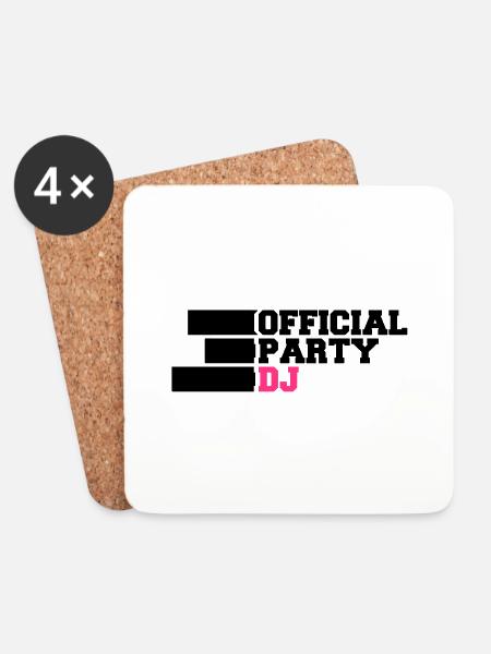 Official Party DJ - Coasters (set of 4) - white