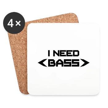 I Need Bass - Coasters (set of 4) - white - Front