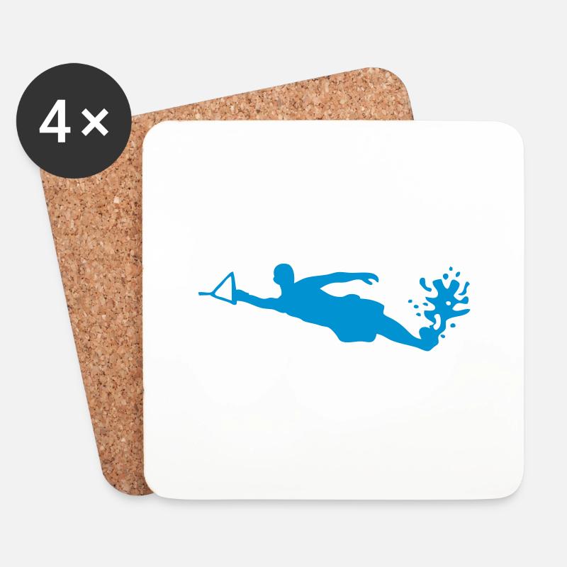 Wasserski Wasserski Eskimo - Untersetzer (4er-Set) - Weiß