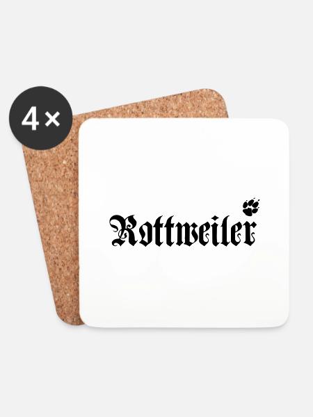 rottweiler logo mit pfote - Untersetzer (4er-Set) - Weiß