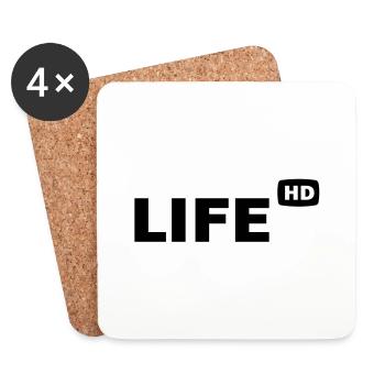 LIFE in HD - Untersetzer (4er-Set) - Weiß - Vorne