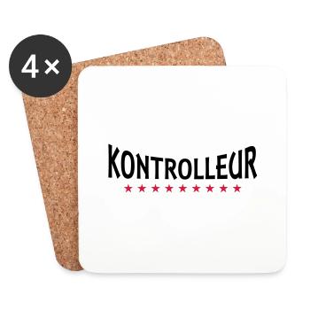 Controller + Dein Text - Dessous de verre (lot de 4) - blanc - Devant