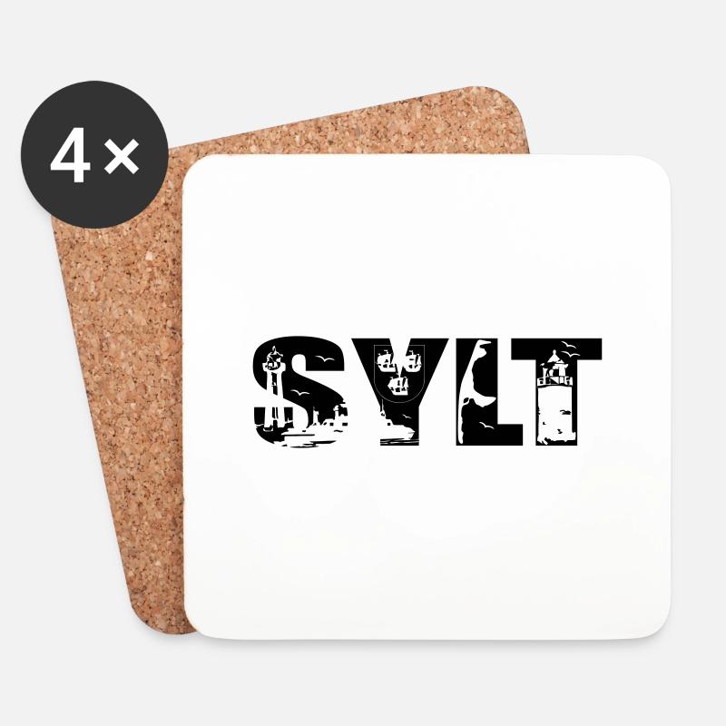 Sylt Skyline - Untersetzer (4er-Set) - Weiß