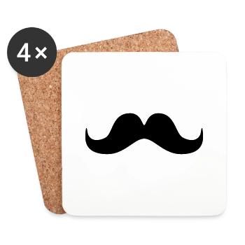 mustache - Coasters (set of 4) - white - Front