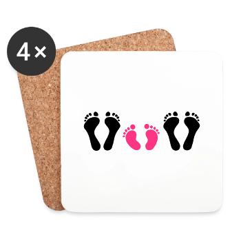 Familie - Untersetzer (4er-Set) - Weiß - Vorne