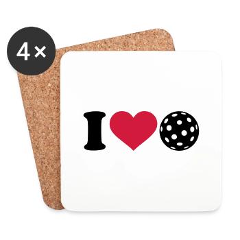 I love Floorball - Untersetzer (4er-Set) - Weiß - Vorne