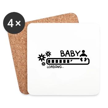 baby_loading_f1 - Dessous de verre (lot de 4) - blanc - Devant
