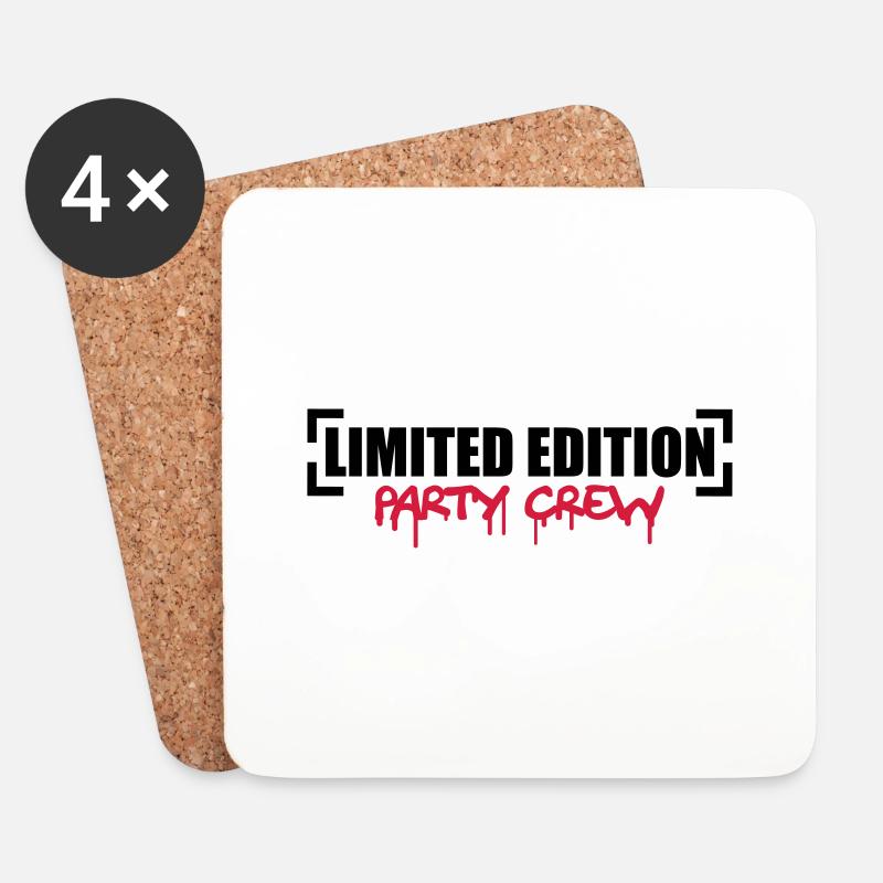 Limited Edition Party Crew Design - Untersetzer (4er-Set) - Weiß