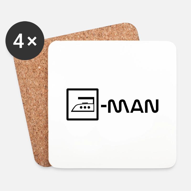 ironing man - Untersetzer (4er-Set) - Weiß