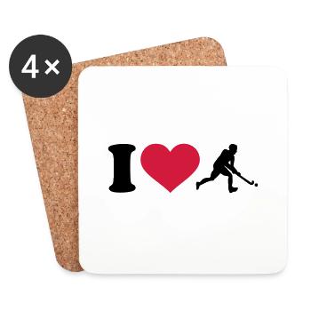 I love Field hockey - Coasters (set of 4) - white - Front