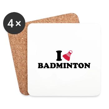 Badminton - Untersetzer (4er-Set) - Weiß - Vorne