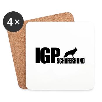 IGP SCHÄFERHUND Hundesport Hunde Geschenk Wilsigns - Untersetzer (4er-Set) - Weiß - Vorne