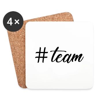 hashtag # team - Coasters (set of 4) - white - Front