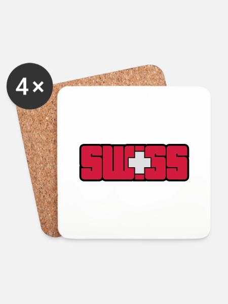 Swiss - Untersetzer (4er-Set) - Weiß