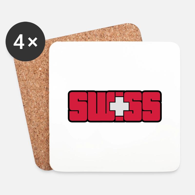 Swiss - Untersetzer (4er-Set) - Weiß
