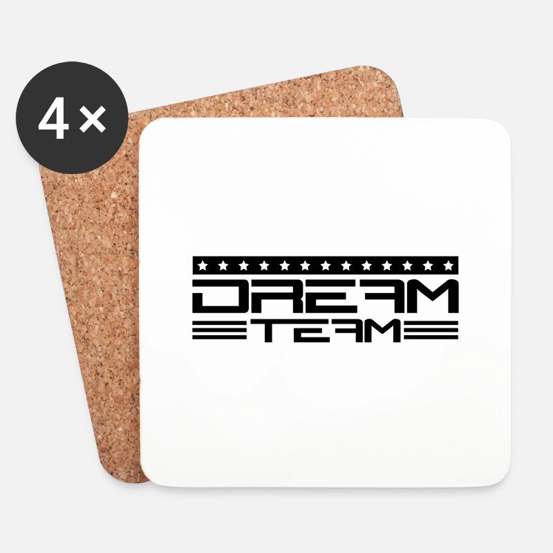 Text Schriftzug Freunde Paar Pärchen Dream Team - Untersetzer (4er-Set) - Weiß