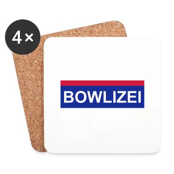 Bowlizei - Bowling - Untersetzer (4er-Set) - Weiß - Vorne