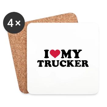 Trucker - Untersetzer (4er-Set) - Weiß - Vorne