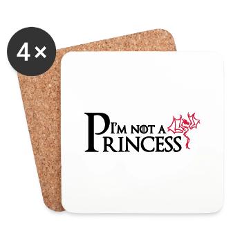 I'm not a Princess - Untersetzer (4er-Set) - Weiß - Vorne