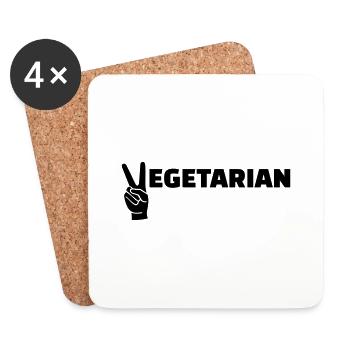 Vegetarian - Coasters (set of 4) - white - Front