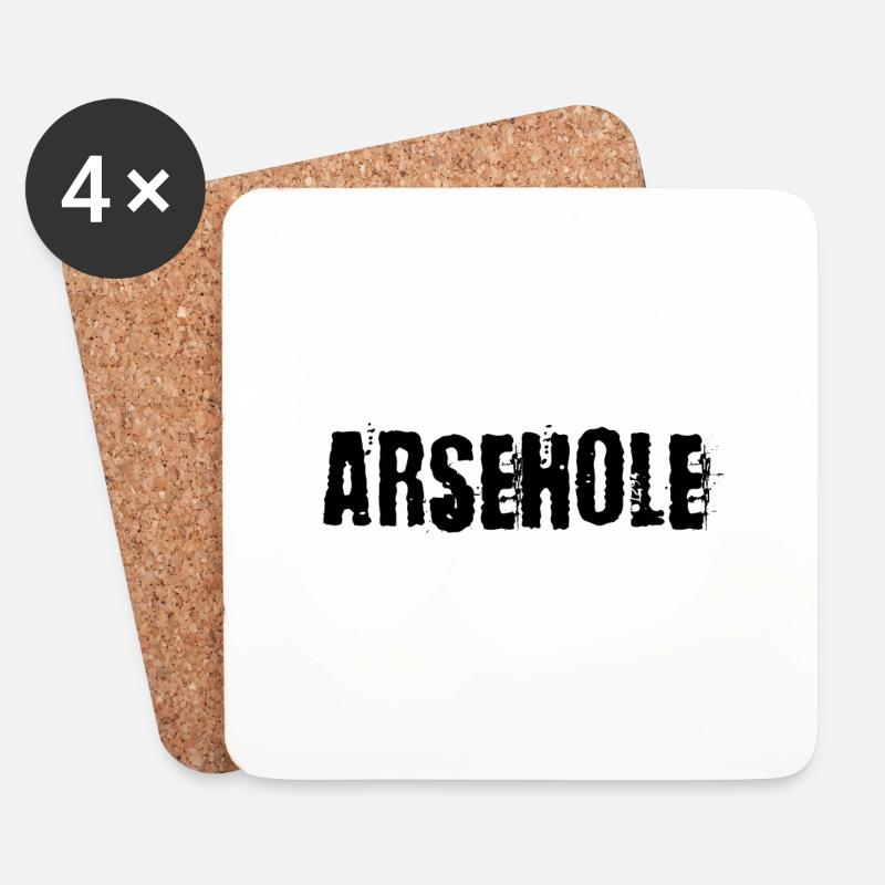 Arsehole - Untersetzer (4er-Set) - Weiß