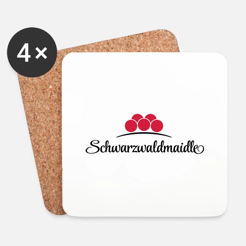 Schwarzwaldmaidle - Untersetzer (4er-Set) - Weiß