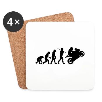 motorcycle evolution - Coasters (set of 4) - white - Front