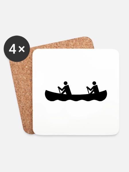 canoeing - Coasters (set of 4) - white