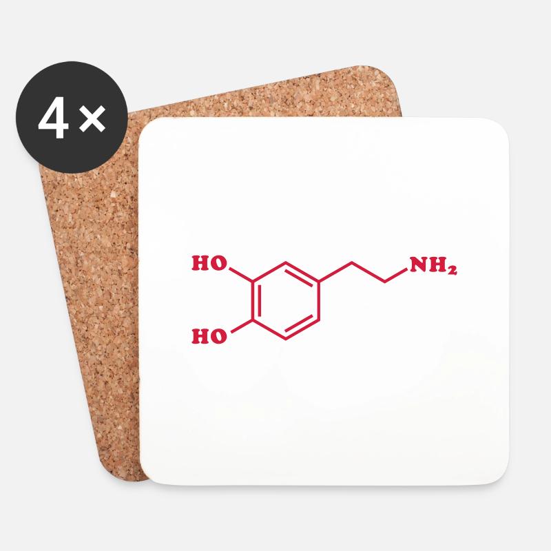 Chemische Molekülformel von Dopamin - Untersetzer (4er-Set) - Weiß