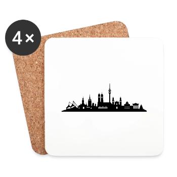 Skyline München - Untersetzer (4er-Set) - Weiß - Vorne