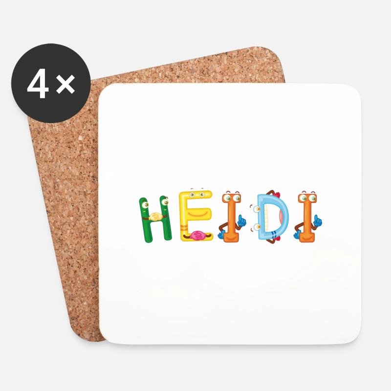 Heidi - Untersetzer (4er-Set) - Weiß