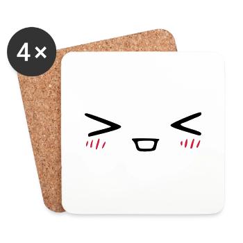 kawaii_face_7 - Untersetzer (4er-Set) - Weiß - Vorne