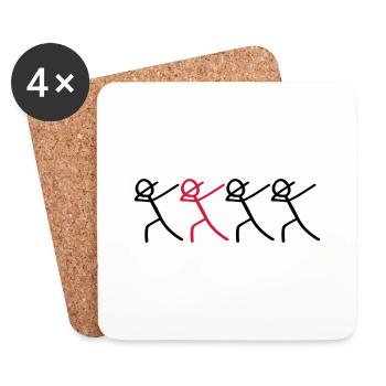 dabbing team figures - Untersetzer (4er-Set) - Weiß - Vorne