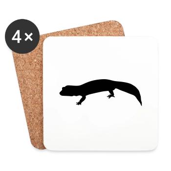 gecko silhouette - Untersetzer (4er-Set) - Weiß - Vorne