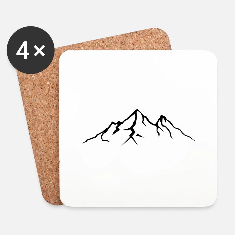 berge - Untersetzer (4er-Set) - Weiß